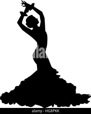 Silhouette der Flamenco-Tänzerin Stock Vektor