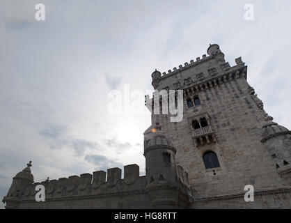 Portugal: der Turm von Belém (Turm von St. Vincent), ein wehrturm von König Johann II. in der Gemeinde von Santa Maria de Belém, Lissabon beauftragt Stockfoto