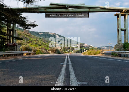 Great Ocean Road Wegweiser, Victoria, Australien Stockfoto