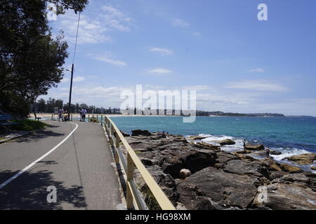 Eine Ansicht von Manly Beach in Sydney, Australien Stockfoto