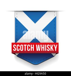 Scotch Whisky Band auf Schottland Flagge Stock Vektor