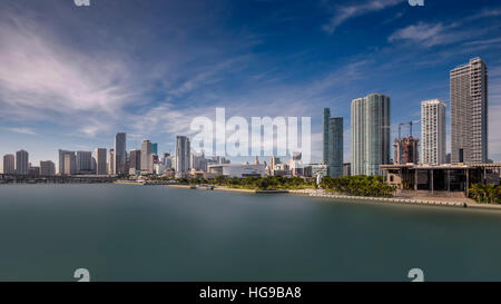 Skyline von Downtown Miami Stockfoto