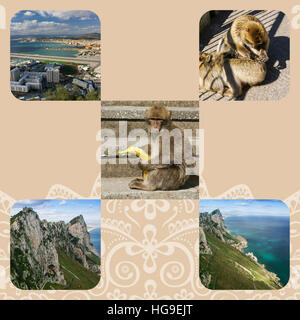 Collage von Gibraltar (meine Fotos) Stockfoto