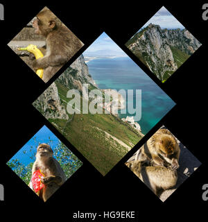 Collage von Gibraltar (meine Fotos) Stockfoto