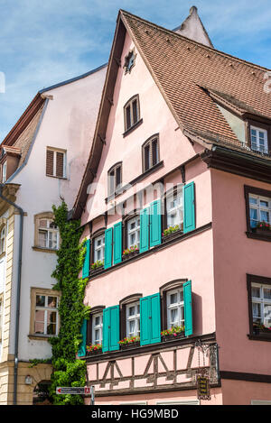 Fassaden der historischen Häuser in Bamberg, Bayern, Deutschland, Europa Stockfoto