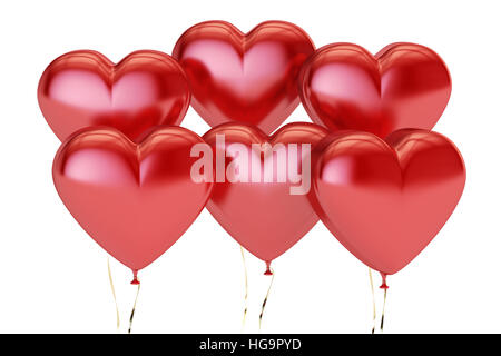 Valentinstag Herz Luftballons, 3D-Rendering Stockfoto