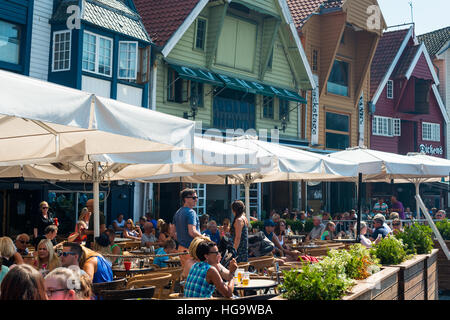 Historischen Hafen Lagerhallen, Stavanger, Norwegen, Skandinavien, Europa. Stockfoto