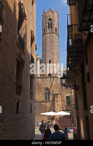 Barcelona, Spanien.  Capella Reial de Santa Àgata.  Königliche Kapelle von St. Agatha in der Plaça del Rei. Stockfoto