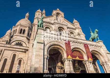 Die Fassade der Kirche Sacre Coeur in Paris Frankreich Stockfoto