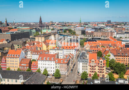 Blick auf die schöne Stadt von Kopenhagen Stockfoto