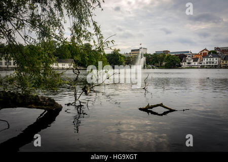 Blick auf den Brunnen in Breiavatnet, Stavanger, Norwegen Stockfoto