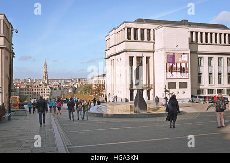 Mont des Arts in Brüssel, Belgien am 8. November 2014. Touristen-Promenade im Zentrum der berühmten Museen Gegend von Brüssel Stockfoto