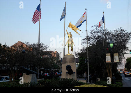 NEW ORLEANS, LA: Statue von Jeanne d ' Arc im French Quarter.  15.11.16 Stockfoto