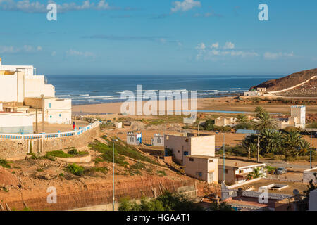 Blick auf den Strand in Sidi Ifni, südwestlichen Marokko Stockfoto