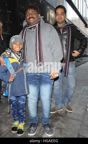 New York, USA. 6. Januar 2017. Sonnigen Pawar, über Darsteller in Löwen in New York zu sprechen. 6. Januar 2017.  Bildnachweis: MediaPunch Inc/Alamy Live-Nachrichten Stockfoto