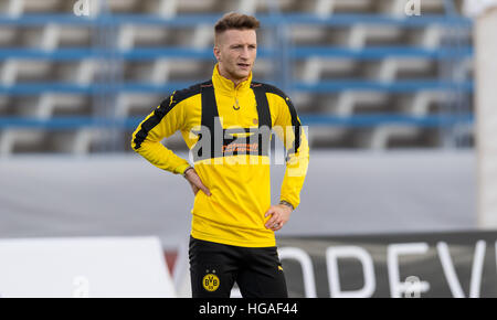 Marbella, Spanien. 6. Januar 2017. Borussia Dortmund Marco Reus während einer 30jährigen Sitzung in Marbella, Spanien, 6. Januar 2017. Die deutsche Fußballclub bereitet sich für die zweite Hälfte der Bundesliga-Saison in der spanischen Ferienort bis zu den 13.01.17. Foto: Guido Kirchner/Dpa/Alamy Live News Stockfoto