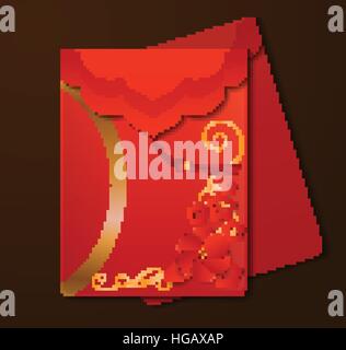 Rote Envelopesw mit freiem Speicherplatz Stock Vektor