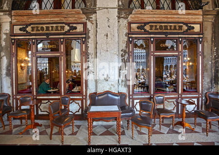 Traditionelle Florian Kaffee in Piazza San Marco, Venedig, Italien Stockfoto