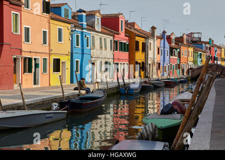 Bunte Häuser in Burano, Venedig, Italien Stockfoto
