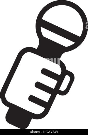 Mikrofon in der Handsymbol Stock Vektor