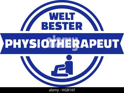 Weltweit besten Physiotherapeuten deutsche Taste Stock Vektor