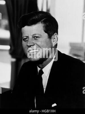 Präsident John F. Kennedy in einem Porträt genommen im Weißen Haus Stockfoto
