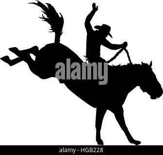 Rodeo Cowboy auf dem Pferd Stock Vektor
