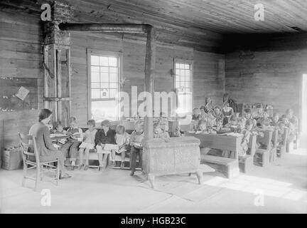 Innenansicht des Oakdale Schule in der Nähe von Loyston, Tennessee, 1933. Stockfoto