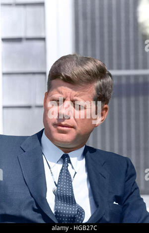 Digital restaurierten Foto von Präsident John F. Kennedy. Stockfoto