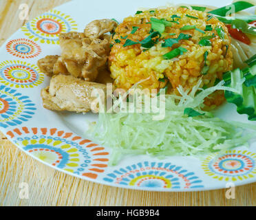 Khao Khluk Kapi traditionelle Thai gebratener Reis Stockfoto