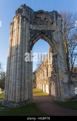 Die Abtei von St Mary, einer zerstörten Benediktiner-Abtei in York, England und ein Klasse I aufgeführten Gebäude UK Stockfoto