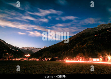 Sonnenuntergang im Tal von Taufers, Italien Stockfoto