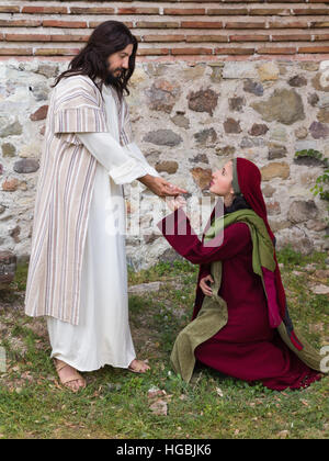 Mary Magdalene erkennen Jesus nach seiner Auferstehung Stockfoto