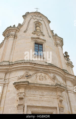 Detail der Fassade der Kirche des Fegefeuers - Matera - Italien Stockfoto