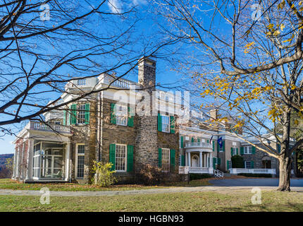 Home von Franklin D. Roosevelt National Historic Site. Präsident Franklin Delano Roosevelts ehemalige Home, Springwood, in Hyde Park, New York State, USA Stockfoto