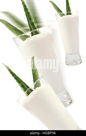 Aloe Vera und Joghurt, komponieren Schuss Stockfoto