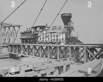 US militärische Eisenbahn Motor während des amerikanischen Bürgerkrieges. Stockfoto