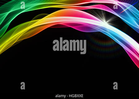 Futuristische Technologie Wave Hintergrund-Design mit Licht Stockfoto