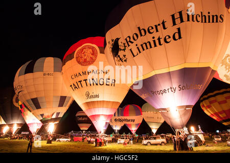 Bristol International Balloon Fiesta 2016 Night Glow Stockfoto