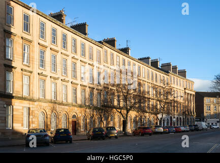 Terrasse des viktorianischen Stadt beherbergt Minerva Street, Glasgow, Scotland, UK Stockfoto