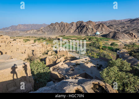 Dächer von alten, verlassenen Teil Kharanaq Dorf in Ardakan County, Provinz Yazd, Iran Stockfoto