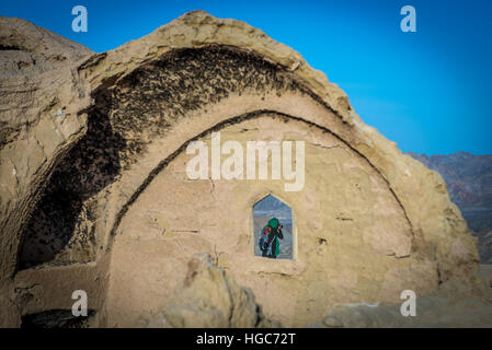 Gebäude im alten Teil des Dorfes Kharanaq in Ardakan County, Provinz Yazd, Iran aufgegeben Stockfoto