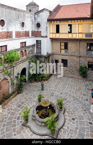 Hof, Casa Manila, San Luis Komplex, Intramuros, Philippinen Stockfoto