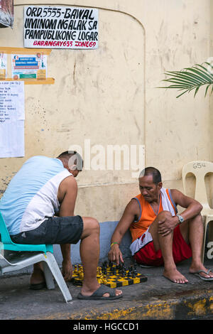 Philippinischer Schachspieler, Intramuros, Manila, Philippinen Stockfoto