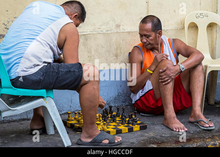 Philippinischer Schachspieler, Intramuros, Manila, Philippinen Stockfoto