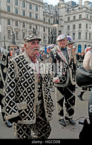 Pearly King, der Londoner New Year Day Parade, Stockfoto