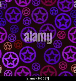 Vektor-nahtlose Muster - violette Sterne im Kreis Stock Vektor