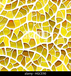 abstraktes Vektor Buntglas-Mosaik Hintergrund - hellgelb Stock Vektor