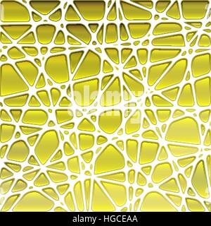abstraktes Vektor Buntglas-Mosaik Hintergrund - blass gelb Stock Vektor