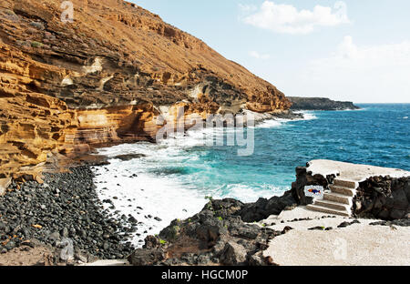 Schöne Aussicht auf Amarrila Strand in Costa del Silencio, Teneriffa, Spanien Stockfoto